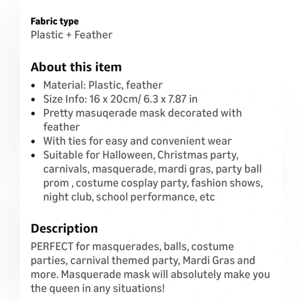 Black Masquerade Mask with Feathers